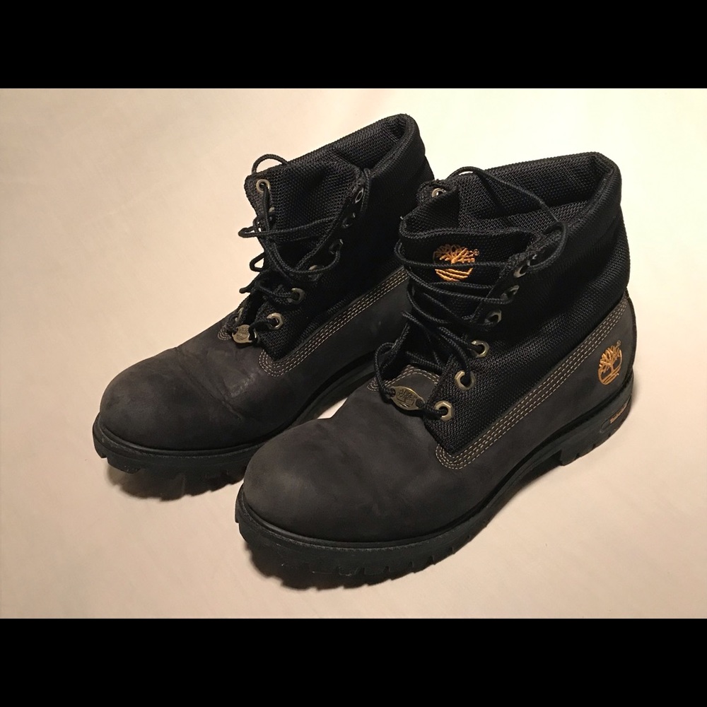 Timberland Black Leather Rolltop Mesh Boots Men's